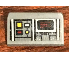 Slope 30 1 x 2 x 2/3 with SW Control Panel with Screen, Red, White and Yellow Square Buttons Pattern (Sticker) - Set 75158