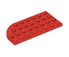 Plate, Round Curved 4 x 8 Left with Waffle Bottom