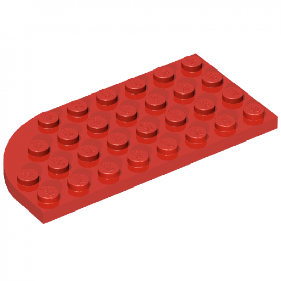 Plate, Round Curved 4 x 8 Left with Waffle Bottom