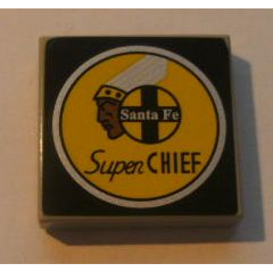Tile 2 x 2 with Santa Fe Super Chief Logo Pattern (Sticker) - Set 10022/10025