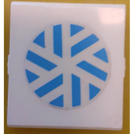 Glass for Window 4 x 4 x 3 Roof with Blue and White Arctic Snowflake Pattern (Sticker) - Set 8680