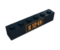 Brick 1 x 6 with Gold '120' Pattern