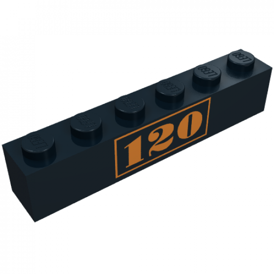 Brick 1 x 6 with Gold '120' Pattern