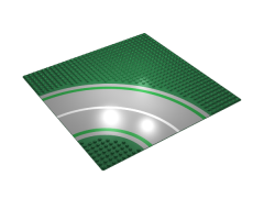 Baseplate, Road 32 x 32 8-Stud Curve with Road Pattern