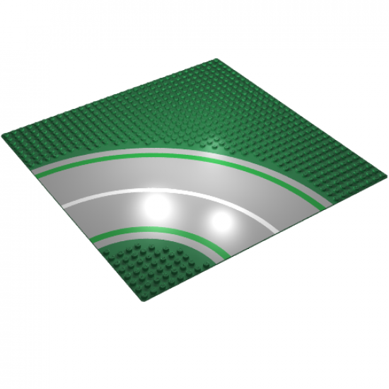 Baseplate, Road 32 x 32 8-Stud Curve with Road Pattern