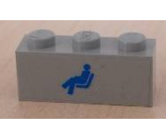 Brick 1 x 3 with Train Passenger Car Pattern (Sticker) - Sets 4547 / 10002