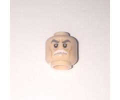Minifigure, Head Male, Stern Gray Eyebrows, White Moustache and Wrinkles Pattern (SW Admiral Yularen) - Hollow Stud