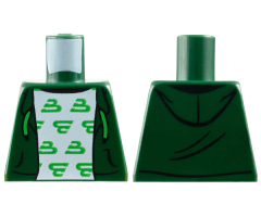 Torso Hoodie, White Shirt with Bright Green Blacktron 'B' Pattern