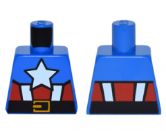 Torso White Star, Red and White Stripes and Black Belt with Gold Buckle Pattern