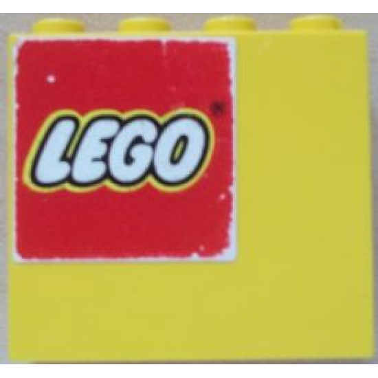 Panel 1 x 4 x 3 - Solid Studs with Lego Logo Pattern Upper Left (Sticker) - Set 6692