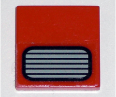 Tile 2 x 2 with Grille Gray and Black Pattern (Sticker) - Set 5533