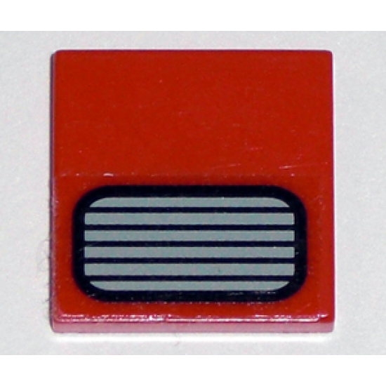 Tile 2 x 2 with Grille Gray and Black Pattern (Sticker) - Set 5533