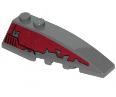 Wedge 6 x 2 Right with SW Slave I Dark Red Peeling Paint Pattern (Sticker) - Set 75222