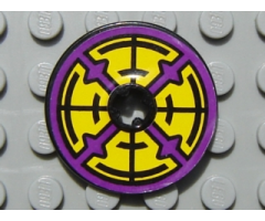 Technic, Disk 3 x 3 with Purple, Yellow and Black Pattern both sides (Stickers) - Set 8269