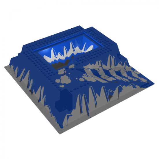 Baseplate, Raised 32 x 32 with Ramp and Pit, Ice Pattern