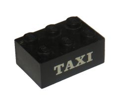 Brick 2 x 3 with White 'TAXI' Serif Pattern