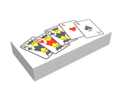 Tile 1 x 2 with Playing Cards Full House Pattern