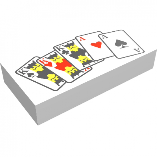 Tile 1 x 2 with Playing Cards Full House Pattern
