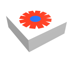 Tile 1 x 1 with Red/Blue Flower Pattern