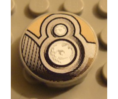 Tile, Round 2 x 2 with Fancy Headlights Pattern (Sticker) - Set 8371