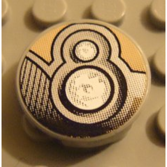 Tile, Round 2 x 2 with Fancy Headlights Pattern (Sticker) - Set 8371