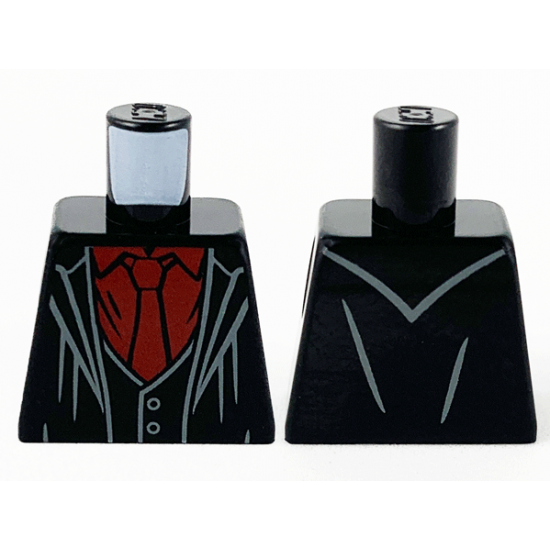 Torso Robe and Vest, Dark Red Shirt and Tie Pattern