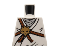 Torso Ninjago Brown Rope, Gold Lion Medallion and Gray Undershirt Pattern