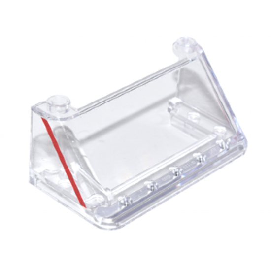 Windscreen 3 x 6 x 2 with Red Stripe on Both Sides Pattern (Stickers) - Set 75828