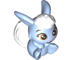 Bunny / Rabbit, Whisker Haven Tales, Snow White's Bunny with White Bangs and Tail, Medium Nougat Eyes and Bright Pink Nose Pattern (Berry)