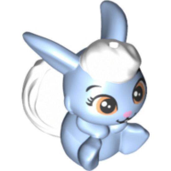 Bunny / Rabbit, Whisker Haven Tales, Snow White's Bunny with White Bangs and Tail, Medium Nougat Eyes and Bright Pink Nose Pattern (Berry)