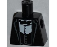 Torso Jacket Formal with Black Vest, White Shirt and Black Bow Tie Pattern