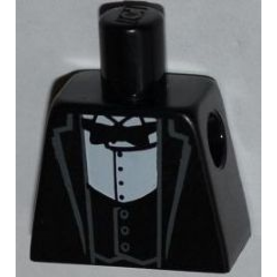 Torso Jacket Formal with Black Vest, White Shirt and Black Bow Tie Pattern