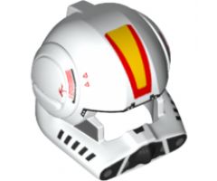 Minifigure, Headgear Helmet SW Clone Pilot with Open Visor and Yellow and Red Markings Pattern