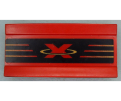 Vehicle Spoiler / Plow Blade 6 x 3 with Hinge with Red and Yellow Extreme Team Logo Pattern (Sticker) - Sets 2963 / 6568 / 6589