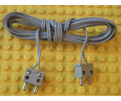 Electric, Wire 12V / 4.5V with 2 Leads, 190 Studs Long with 2 Light Gray Electric, Connector, 2-Way Male Squared Narrow Long without Center Post