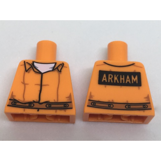 Torso Batman Prisoner Jumpsuit with Belt, White Undershirt and 'ARKHAM' on Back Pattern