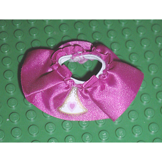 Duplo, Figure Wear & Utensil Cloth Skirt with White Lace, Gold Trim, and Pink Heart Pattern (Set 4822)