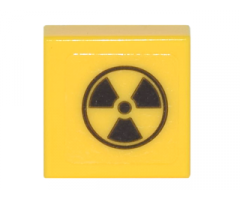 Tile 1 x 1 with Radioactivity Warning Pattern (Sticker) - Set 75828