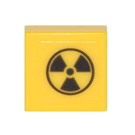 Tile 1 x 1 with Radioactivity Warning Pattern (Sticker) - Set 75828