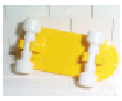 Minifigure, Utensil Skateboard with Mag Wheel Holders and White Mag Wheels