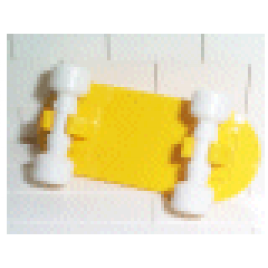 Minifigure, Utensil Skateboard with Mag Wheel Holders and White Mag Wheels