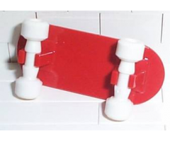Minifigure, Utensil Skateboard with Mag Wheel Holders and White Mag Wheels