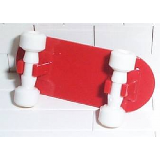 Minifigure, Utensil Skateboard with Mag Wheel Holders and White Mag Wheels