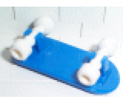 Minifigure, Utensil Skateboard with Mag Wheel Holders and White Mag Wheels