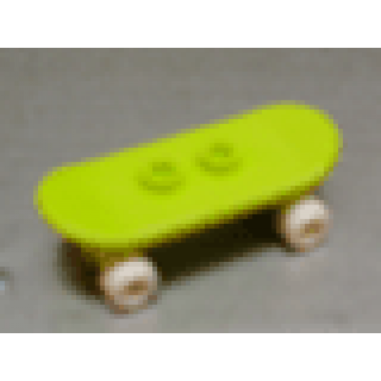 Minifigure, Utensil Skateboard with Mag Wheel Holders and White Mag Wheels