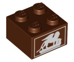 Brick 2 x 2 with White Winged Lion Pattern