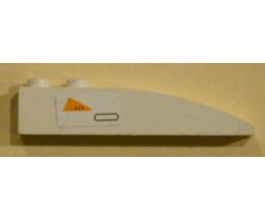 Slope, Curved 6 x 1 with Orange Triangle and Black Outlined Oval Pattern Model Right Side (Sticker) - Set 7163