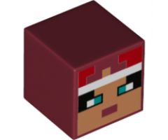 Minifigure, Head, Modified Cube with Minecraft Valorie Face Pattern
