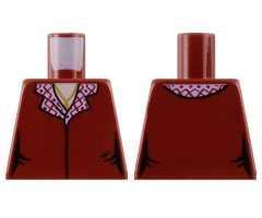 Torso Female Vest with Bright Pink and Dark Red Collar Pattern