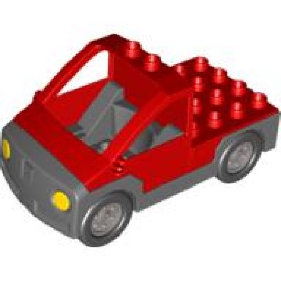 Duplo, Vehicle Truck Pickup Flatbed with Dark Bluish Gray Base